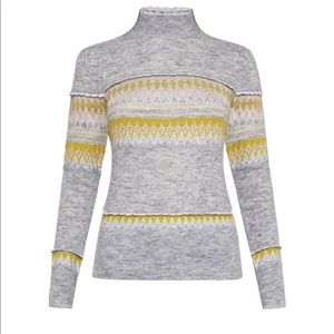 Bcbg Maxazria Mixed Intarsia Turtleneck Sweater.